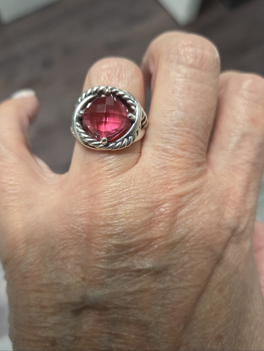 David Yurman Tourmaline Infinity Ring Size 7